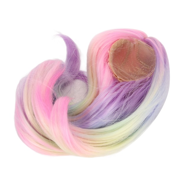 1/6 Kugleledsdukke Paryk Simulation Hovedbund Blød Højtemperatur Silke Dukke Udskiftningshår Paryk til 15,5‑17 cm Hovedomkreds Iridescens