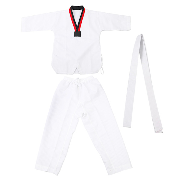 Taekwondo Uniform Randig modell Polyester Bomull med Bälte Kampsport Träningskläder för nybörjare idrottare Träning L