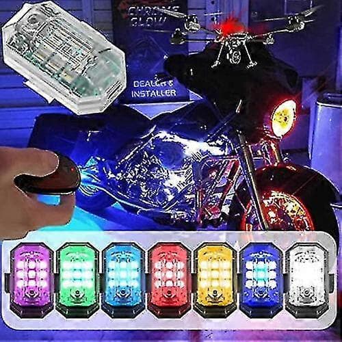 Trådløs LED-strobelys med høy lysstyrke, 7 oppladbare blinkende lys 2Pack