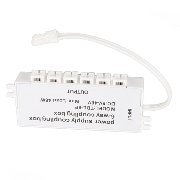 6-vejs strømforsyning Koblingsboks Elektrisk netledning Tilslutningsboks DC Power Splitter til LED-lys