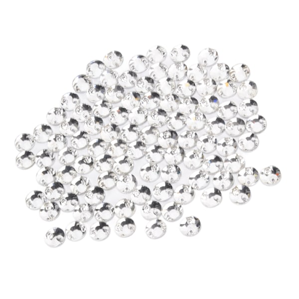 100 st Platt Baksida Strass Dubbelhålsdesign Enkel Användning Utsökta Dekorativa DIY-delar för Dekoration 10mm
