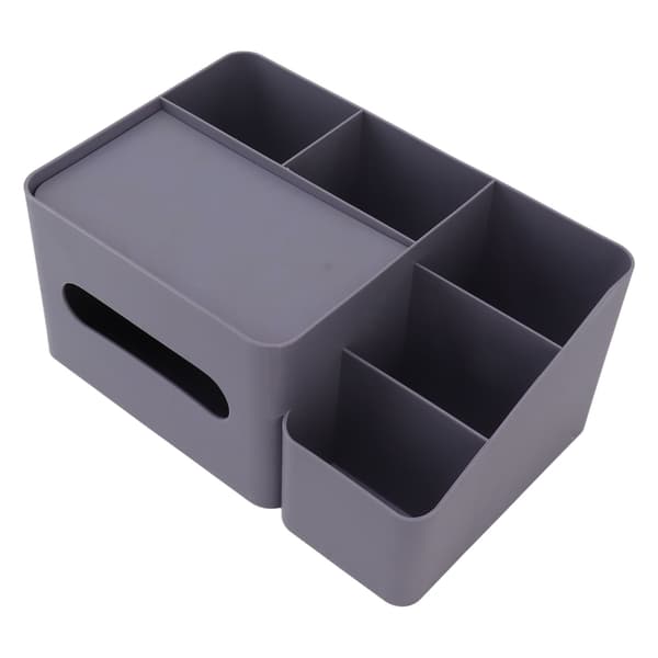 Tissue Box Organizer with Lid Plastic Exquisite Smooth Surface Tissue Desktop Organizer for Home Office Purple