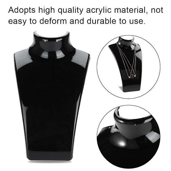 Halskæde Ørering Holder Mannequin Hoved Byst Stativ Model Shop Smykker Display Stativ (Sort)