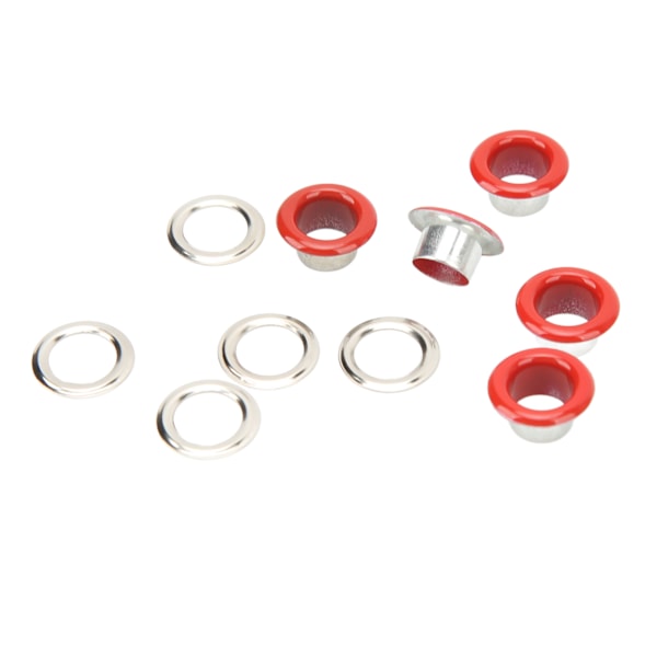 500 Set Öljetter 8mm Rund Koppar Enkel Installation Livfull Färg Öljettsats för Reparation Dekoration DIY Röd