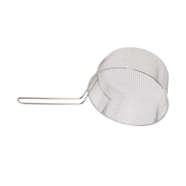 Frying Basket Stainless Steel Long Handle Reusable Rust Resistant Frying Net for Fish Chicken Nuggets Handle Without Rubber