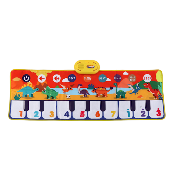 Musik Piano Keyboard Dinosaur Bild Justerbara ljud Musik Touch Play Mat för 3 år över