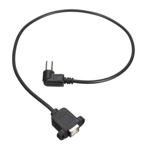 USB 2.0 B hann til USB B hunn stikkontakt skriver panelmontert Forlengelseskabel 50 cm musta