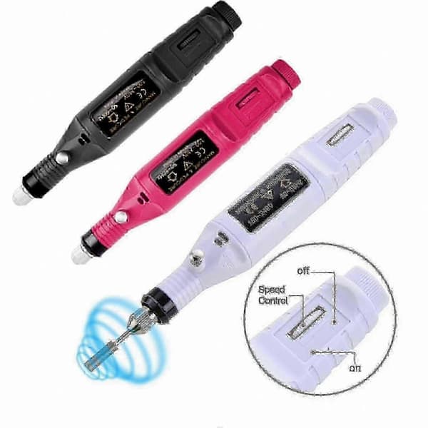 Professionel tåneglesliber til tykke negle, manicure- og pedicurekit Black