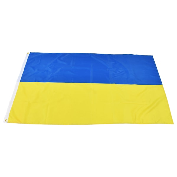 Ukrainan lippu Polyester Pongee Kirkas väri UV-haalistumisenkestävä digitaalinen painatus Ukrainan lippu