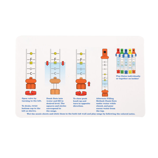 5 stk/sæt Børn Farverige Vandfløjter Sjove Børn Badebruser Musikinstrument Legetøj