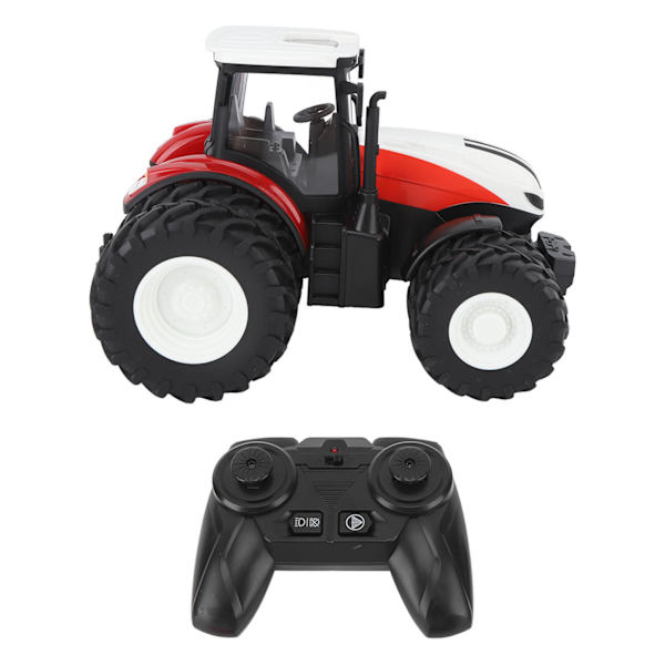 1/24 2,4G Fjärrkontroll Traktorleksak Barn RC-traktor 4-kanals 8-hjul Småbarn Lantbruksfordon Leksaker för över 3 år Pojkar Flickor Röd