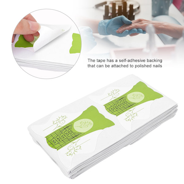 100 st Nagelmanikyr Formhållare Nail Art Tip Extension Guide Sticker Manicure Tools (YC01)