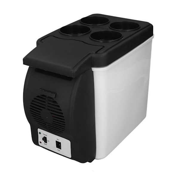 6L 12 Volt Kylskåp Livsmedelsklass Lågt ljud Multifunktionell Bärbar Bil Kyl Frys för Bilar