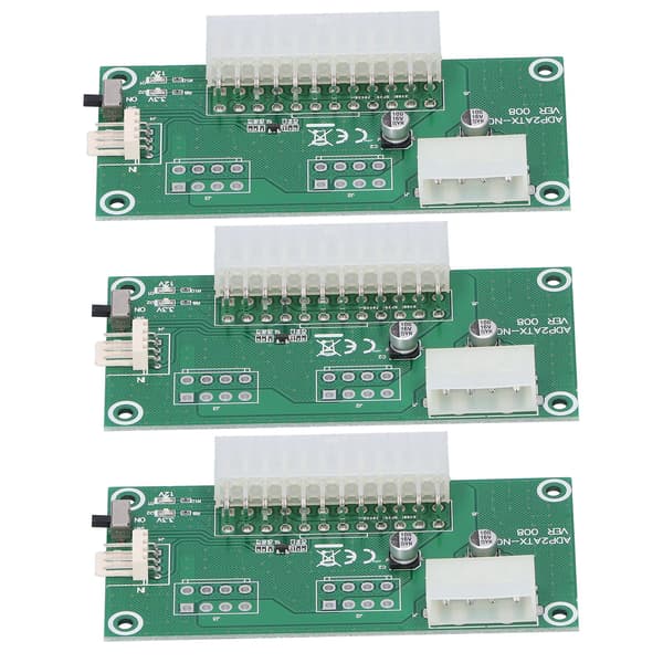 3 stk. Multi-Power Synchronization Startkort med 24-pins tilkoblingslinje datamaskinadapter