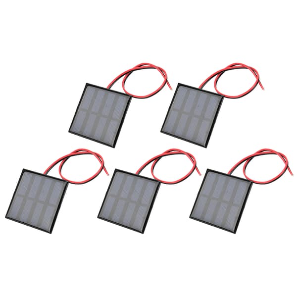 5 st Mini Solar Panel Power Supply Module Board med 30CM Red Black Line DC2V 150mA