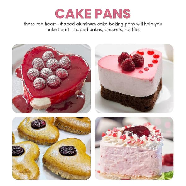 100 stk. røde hjerteformede engangsmuffinsforme med låg, Valentinsdag bageforme til flødedesserter punainen