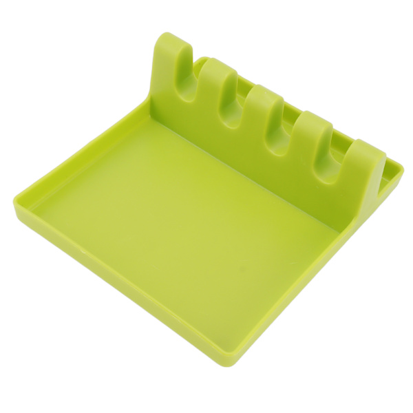 Utensil Spoon Rest Multifunctional Plastic Multiple Spoon Holder for Countertop Kitchen Green