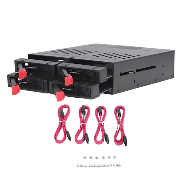 4 Bay HDD Cage Chassi 5,25-tommer enhedsfag 2,5-tommer SATA-mobilrack-kompatibel 9,5 mm 12,5 mm harddiske med tyk bund SSD'er