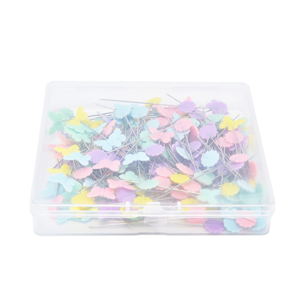 200 st Blomknappshuvudnålar Söta blomfjärilar Färgglada DIY dekorativa positioneringsnålar för sömnad Scrapbooking