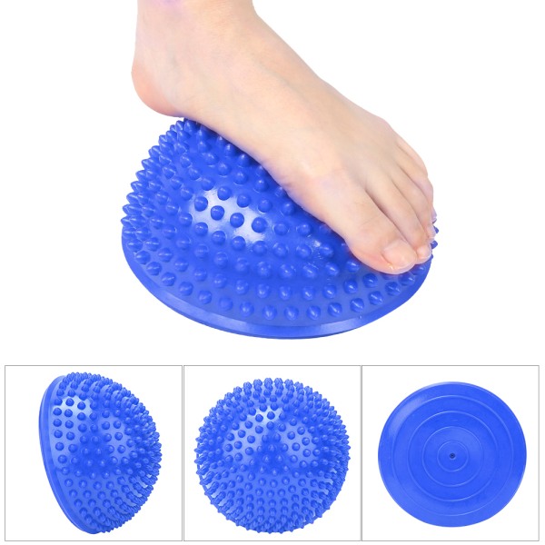 PVC Durian Boll Stress Relief Yoga Massager Halvcirkel Fotmassagebollar Muskelavslappning Blå