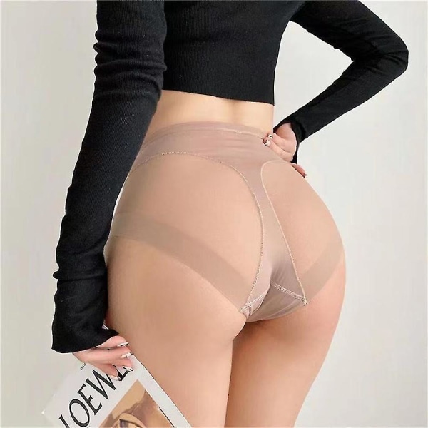 Kvinner usynlig høy midjet magekontroll undertøy rumpeløftereffekt Shapewear Mesh sømløse truser color 2XL