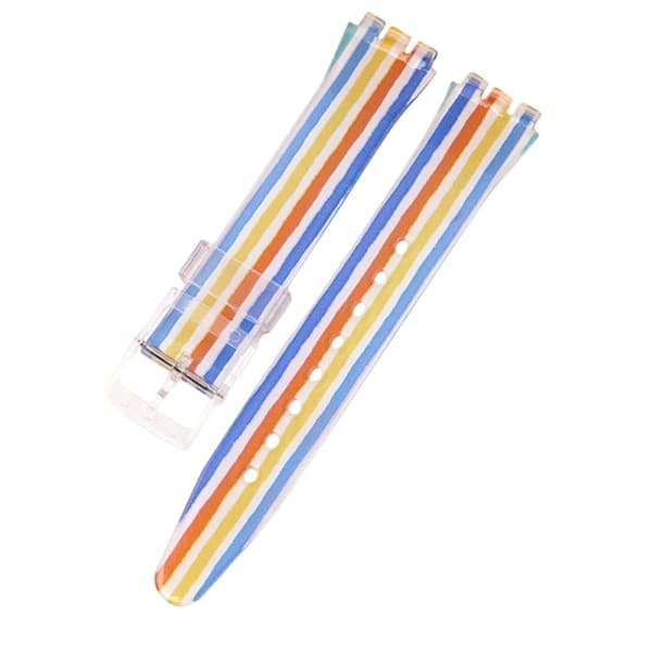17 mm Universal urrem i sød silikone - Akvarel Stribe multifärg multicolor