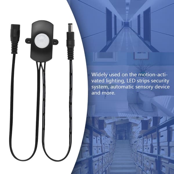Mini PIR Infrarød Bevægelsessensor Detektorbryder til LED Strip - Sort, 6-24V, 5A