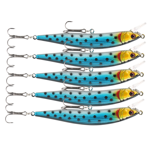 5 stk. kunstig simulering Minnow Long Shot sluk med diskantkrok fisketilbehør4#