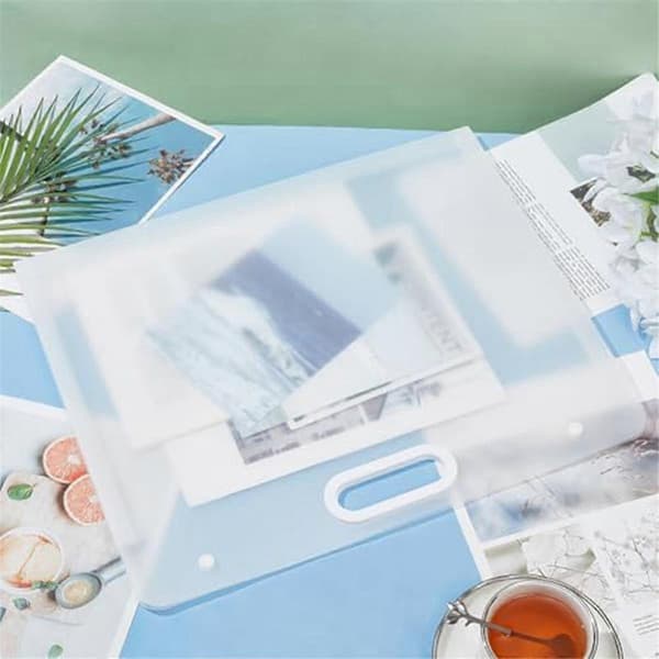 2 stk. kunstmapper i plast, vanntette mapper med håndtak rektangulær kunstoppbevaringsboks kompatibel med maling S
