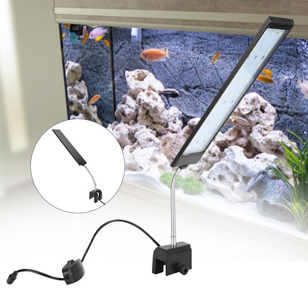 10W LED Akvarie Klipslampe 27LEDs Høj Lysstyrke Klemme Akvarie Lampe 100-240VEU Stik 100-240V