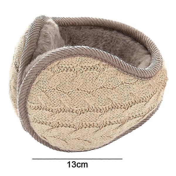 Varma stickade öronvärmare Vikbara Öronmuffar Vinteröronmuffar Unisex Khaki