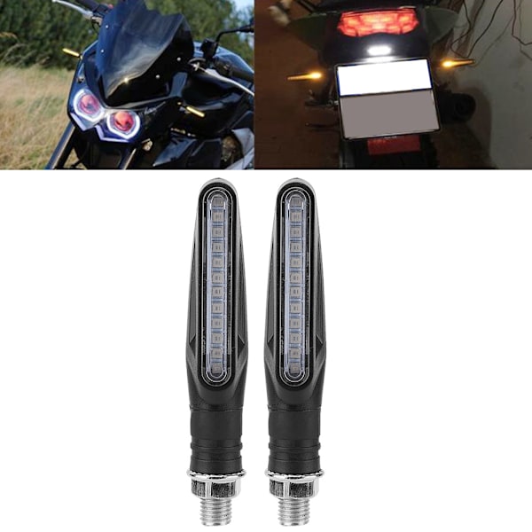 1 par 12LED Universal Motorcykel Flydende Vand Blinklys Indikator