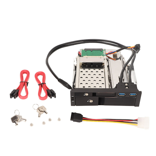 3,5 tum SATA intern hårddiskfack 2,5/3,5 tum Dual USB3,0 Upp till 6 Gbps Hot Swap-fack utan design SATA HDD-monteringsfäste