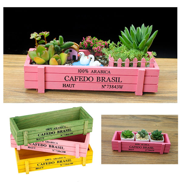 3 stk Home Office Desktop Træ Sukkulenter Blomst Haveplante Pot Opbevaringsboks Dekoration