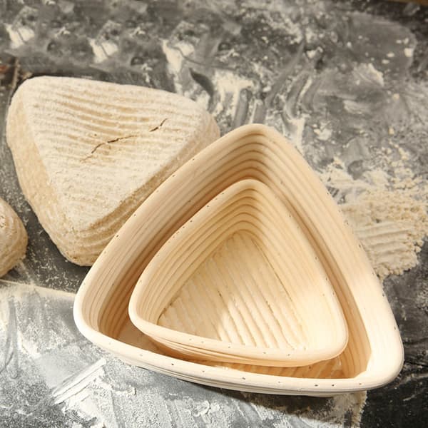 Triangular Bread Baskets with Liner Dough Rising Rattan Handmade Rattan Bowl