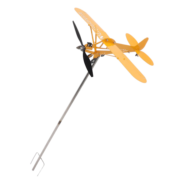 Piper J3 Cub Flygplan Weathervane 3D Metall Flygplan Väderflöjel Utomhus Tak Vindriktningsindikator Trädgårdsdekor Stor