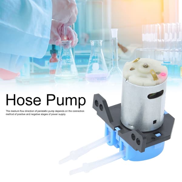 Garden Multifunctional Mini Right Angle 12V DC Peristaltic Liquid Pump Dosing Pump Hose Pump (Blue)