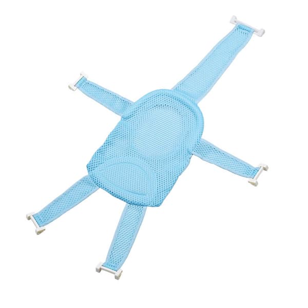 Infant Bath Seat Adjustable Length Shower Support Sling Net Bathtub Mesh Hammock Cradle Bed Light Blue