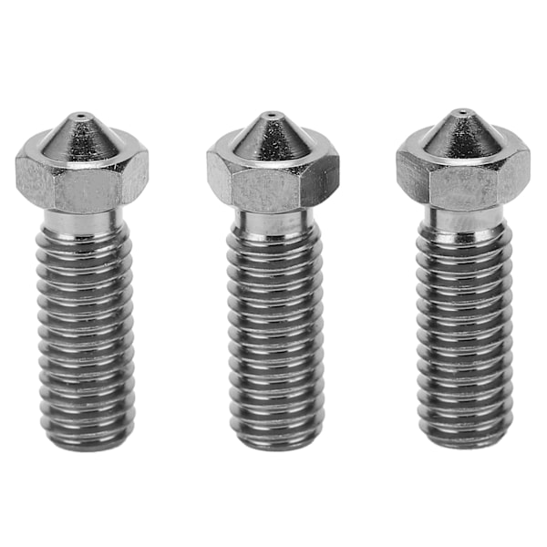 3 st Härdat stål vulkanmunstycke hög temperatur 3D-utskrift Extruder skrivhuvud 1,75 mm M60,8 mm