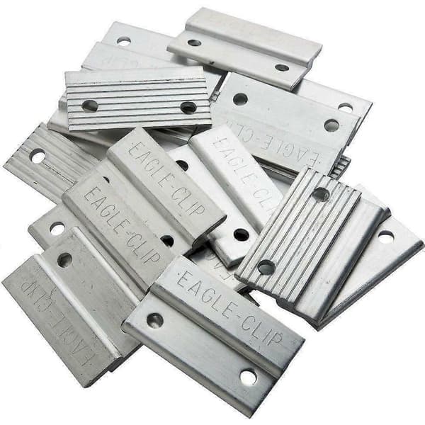Kraftiga Z-klämmor i aluminium för väggmontering, 2 st, 10-pack