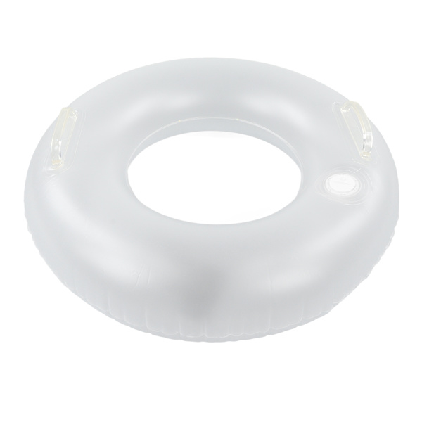 LED oppblåsbar badedring med 2 håndtak Transparent badedring med fargerikt LED-lys for bassengleker for barn