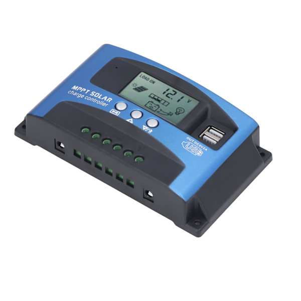 12V 24V Solcelleladningsregulator MPPT Fotovoltaisk Panellader LED Intelligent Gate-lysregulator 60A