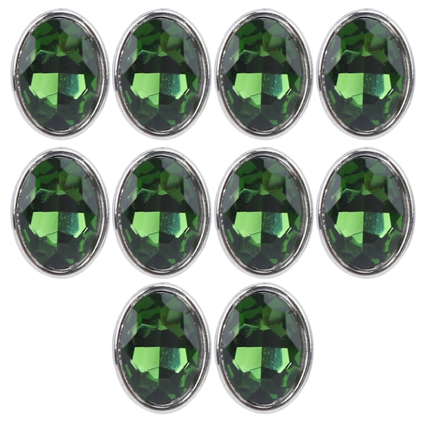 10 kpl Kynsistrassi 10x14mm Soikea Kynnetön Reunustus Irrotetut Vaatteet Laukut Kengät Hatut Käsinommellut Tarvikkeet (Vihreä)