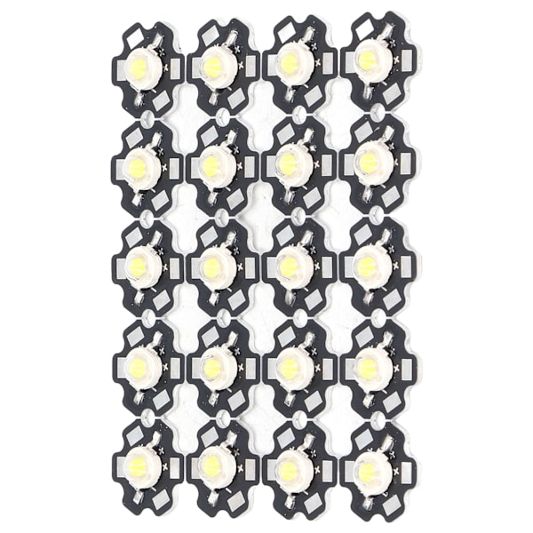 20 stk LED-lampeperler lavspenning høy lysstyrke aluminium LED-brikke med aluminiumsubstrat for DIY-belysningsarmaturer varm hvit
