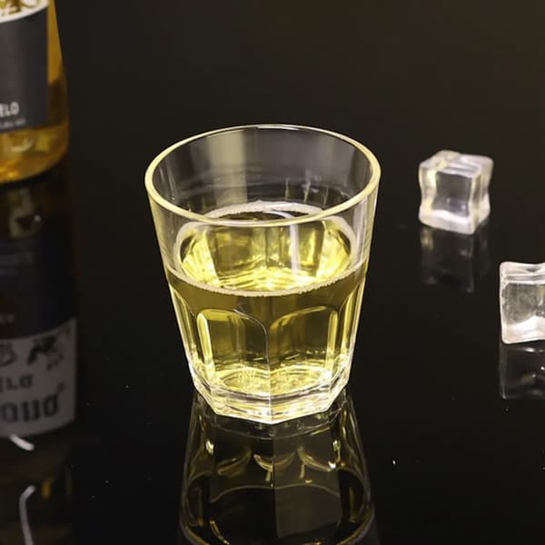 10x 170ml ölmugg, transparent åttkantig akrylmugg, vattenmugg, whiskymugg, barmugg