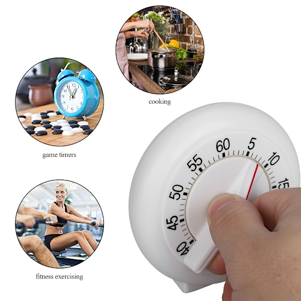 60 Minuter Rund Form Timer Kök Matlagning Ring Mekanisk Counter Väckarklocka