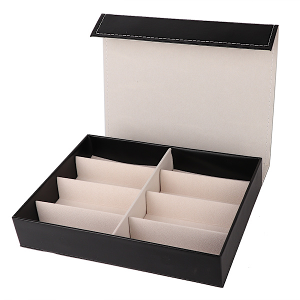 Elegant 8 Rums Brilleæske Solbriller Organizer Brille Display Opbevaringskasse