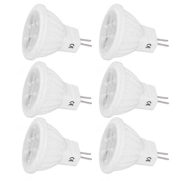 6 stk Lysstyrke-dæmpbare LED Spot Pærer 360LM MR11 LED Landskabssporlys med Keramisk GU4 Sockel 110V 4W Hvidt Lys 6000K