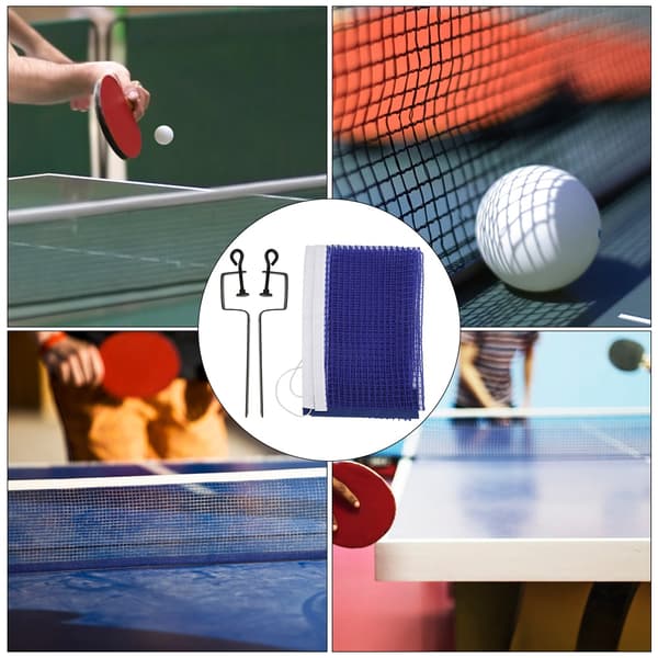 Portable Simple Polyester Table Tennis Net with Metal Bracket Sports Replacement Accessory Blue