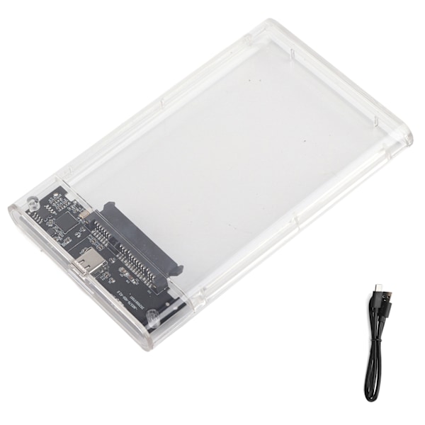 Mobil Hårddisklåda Typ-C 2,5 tum Seriell Port Transparent SSD HDD Mekanisk Kapsling